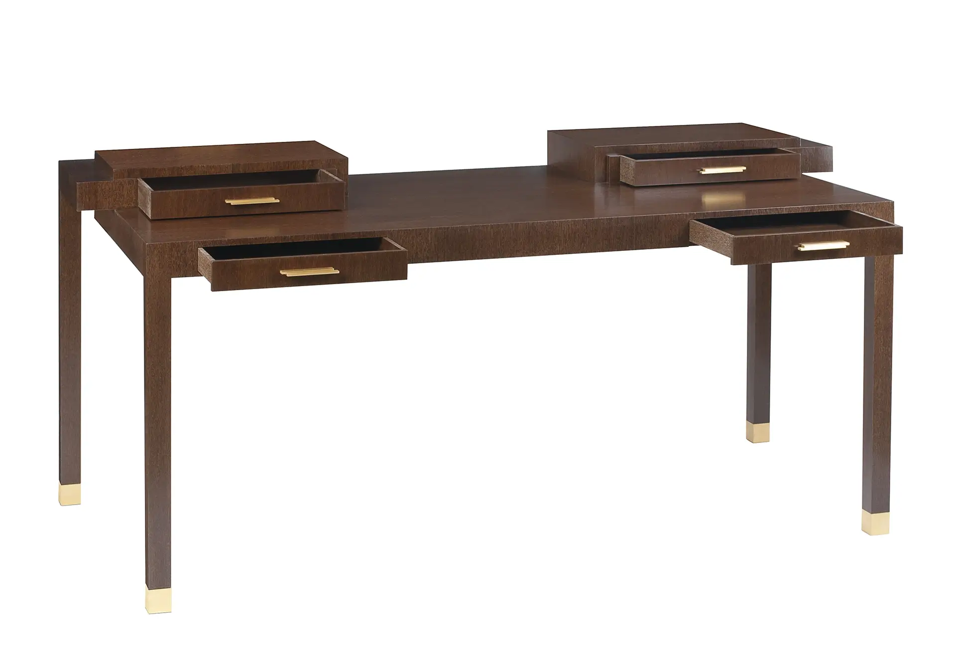 Bureau en bois de wacapou et laiton patiné.