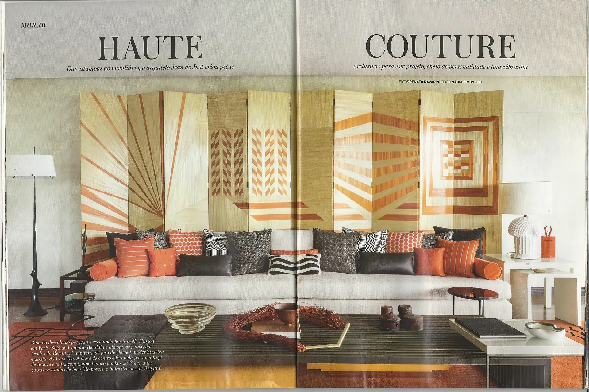 Paravent en marqueterie de paille